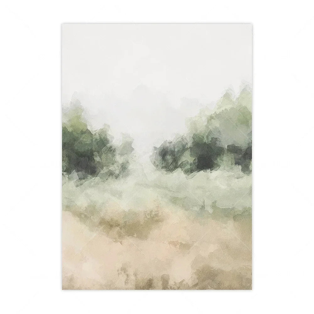 Minimalist Neutral Landscape Canvas Wall Art Print