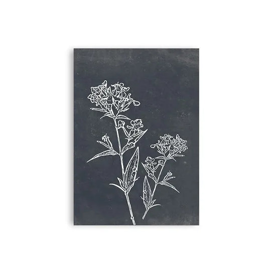 Minimalist White Leaf Silhouette Canvas Wall Art