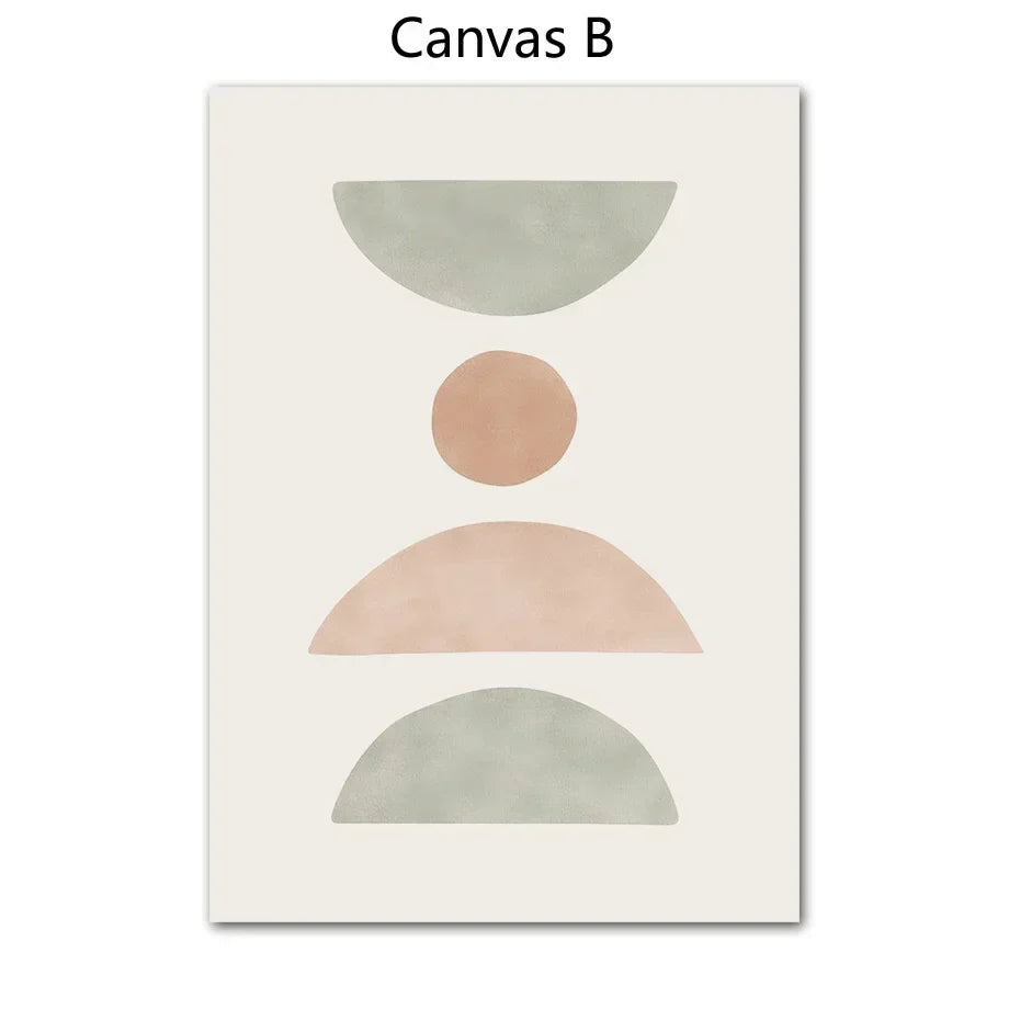 Simple Nordic Abstract Botanical Canvas Wall Art