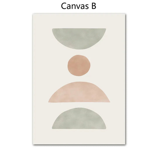 Simple Nordic Abstract Botanical Canvas Wall Art