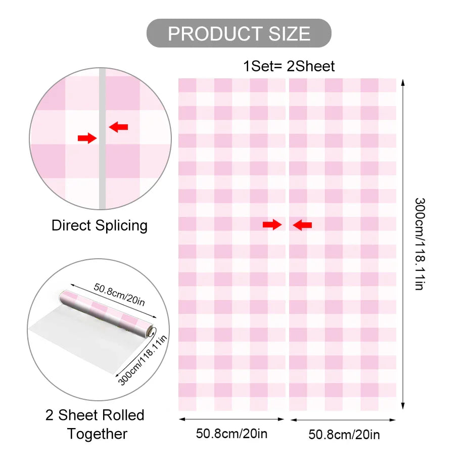 Soft Pastel Plaid Vinyl Wall Mural Decals