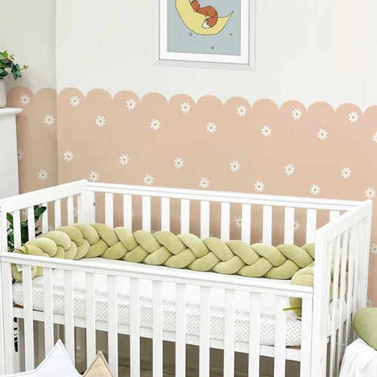 Soft Pastel Daisy Bloom Scalloped Wall Mural Decals