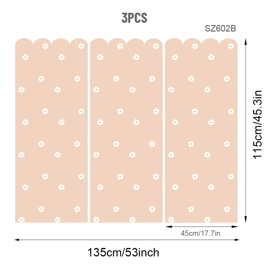 Soft Pastel Daisy Bloom Scalloped Wall Mural Decals