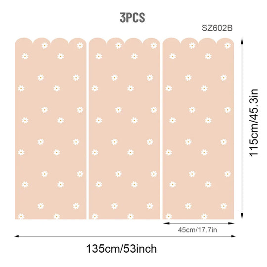 Soft Pastel Daisy Bloom Scalloped Wall Mural Decals