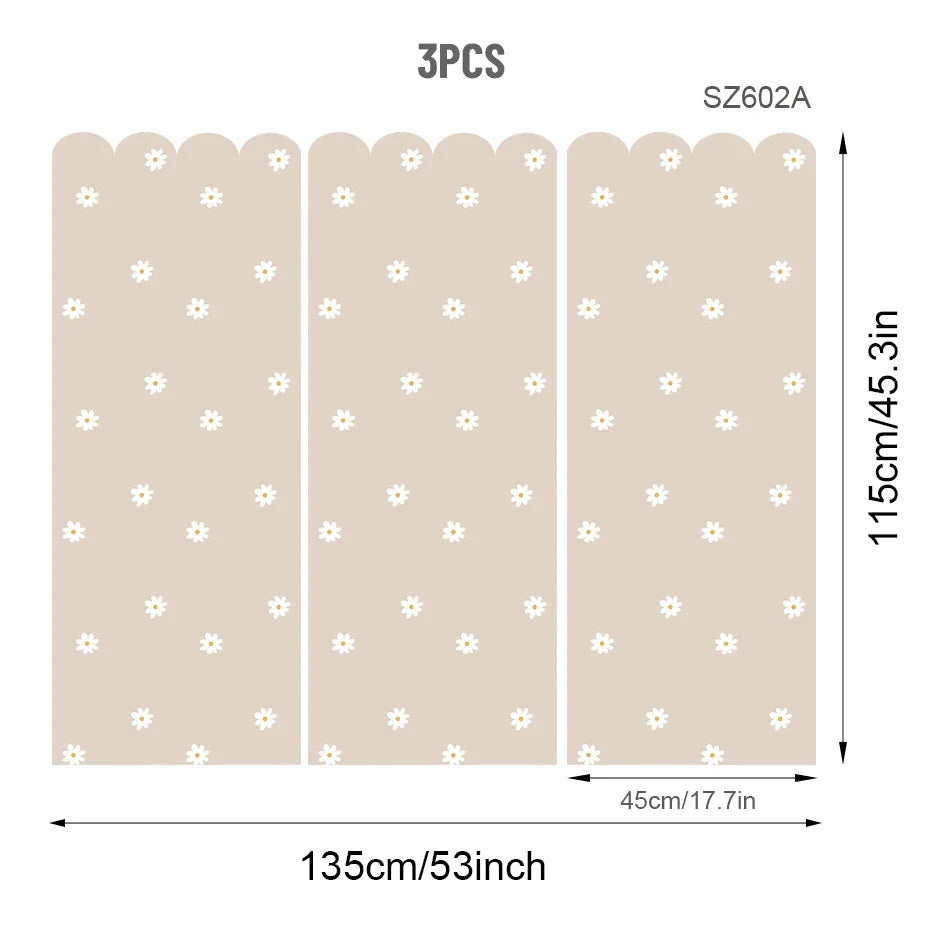 Soft Pastel Daisy Bloom Scalloped Wall Mural Decals