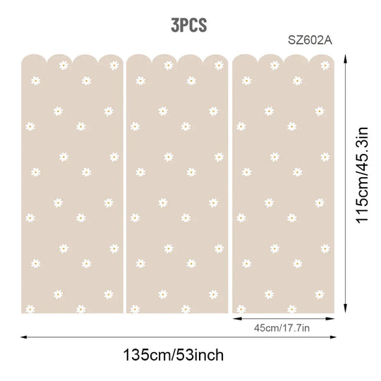 Soft Pastel Daisy Bloom Scalloped Wall Mural Decals