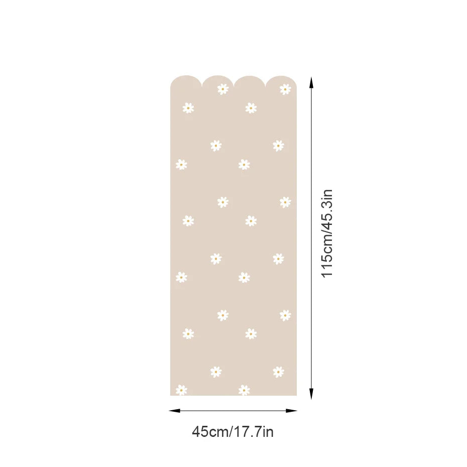 Soft Pastel Daisy Bloom Scalloped Wall Mural Decals