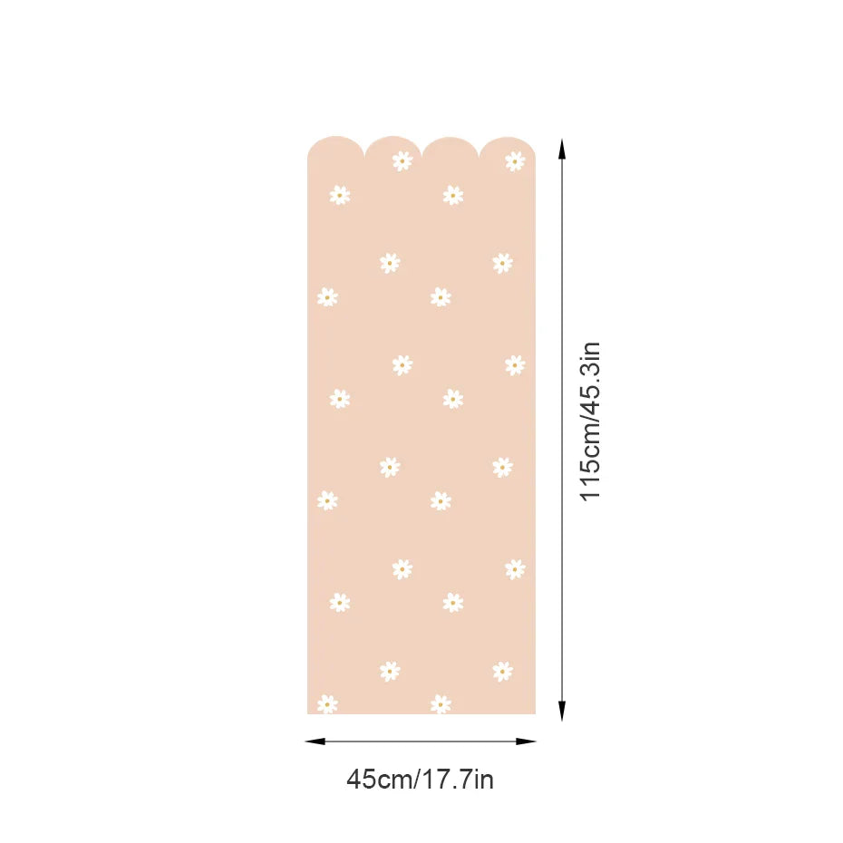 Soft Pastel Daisy Bloom Scalloped Wall Mural Decals