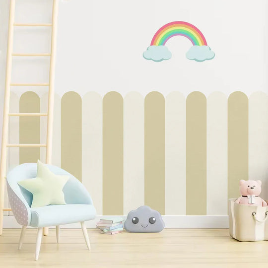 Soft Pastel Scalloped Wallpaper Wall Mural Decals