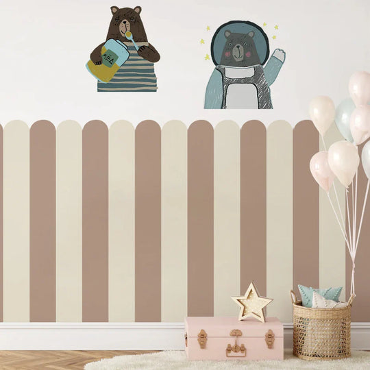 Soft Pastel Scalloped Wallpaper Wall Mural Decals