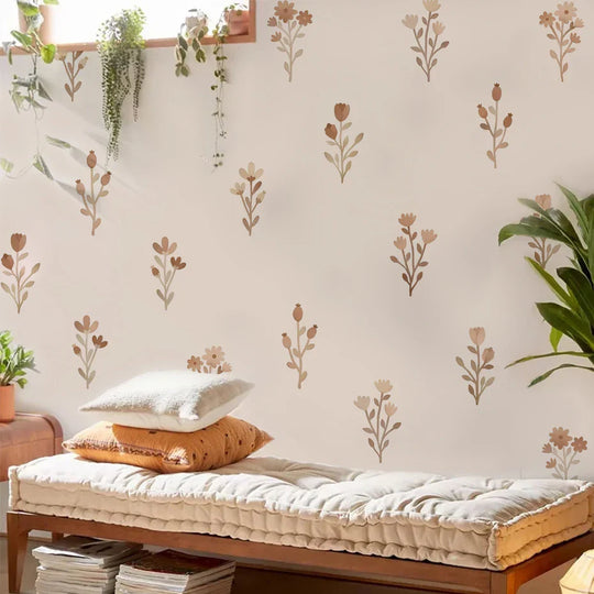 Soft Pastel Watercolor Floral Wall Decals