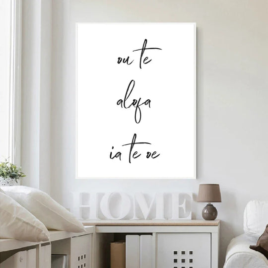 South Pacific Love Quote Black White Canvas Wall Art