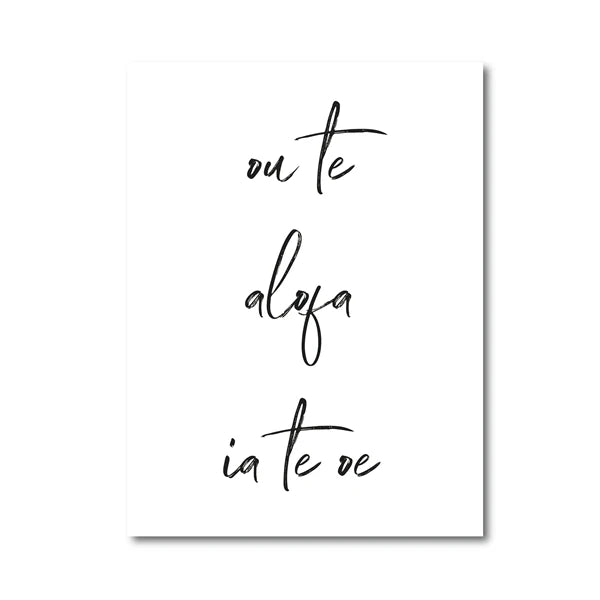 South Pacific Love Quote Black White Canvas Wall Art