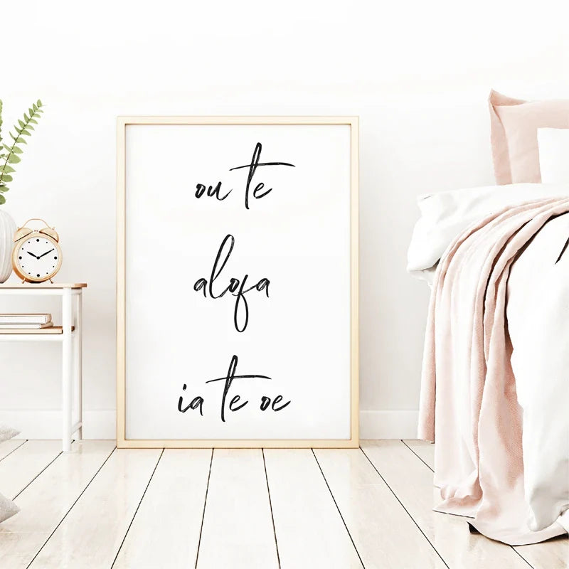 South Pacific Love Quote Black White Canvas Wall Art