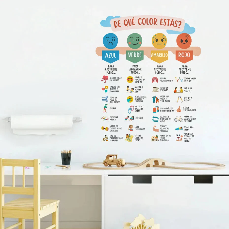 Spanish Color Moods Nursery Wall Decals For Emotional Learning