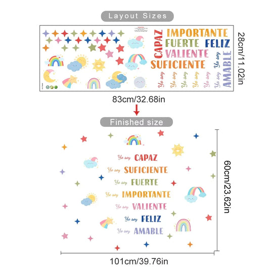 Spanish Color Moods Nursery Wall Decals For Emotional Learning