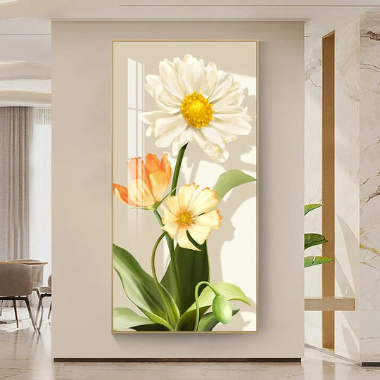 Summer Flowers Colorful Floral Canvas Wall Art