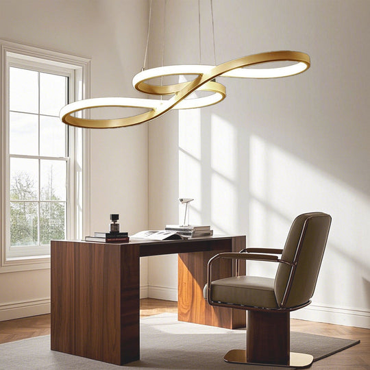 Ribbon LED Pendant Light with Nordic Geometric Linear Design