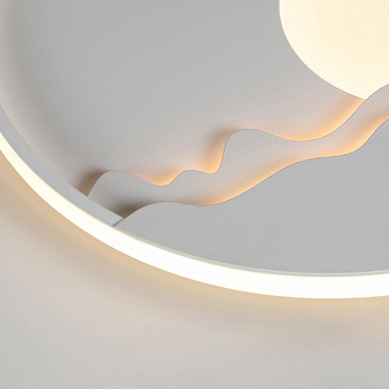 Modern Aluminum LED Moon Pattern Wall Sconce