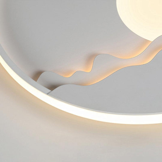 Modern Aluminum LED Moon Pattern Wall Sconce