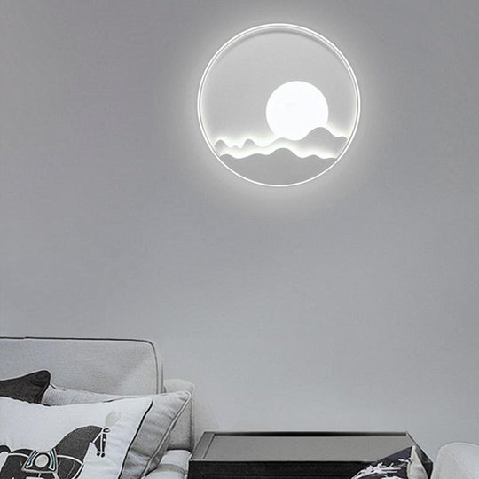 Modern Aluminum LED Moon Pattern Wall Sconce