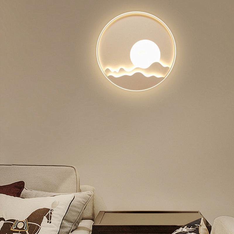 Modern Aluminum LED Moon Pattern Wall Sconce