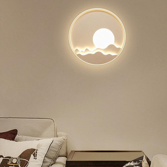 Modern Aluminum LED Moon Pattern Wall Sconce