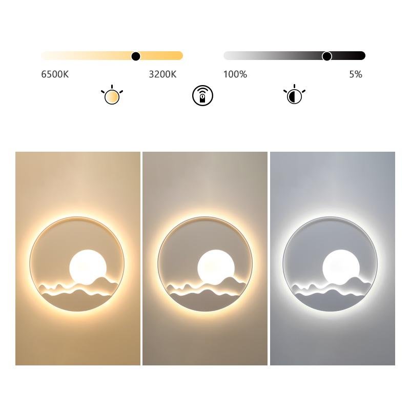 Modern Aluminum LED Moon Pattern Wall Sconce
