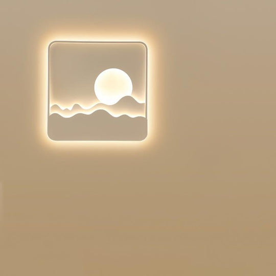 Modern Aluminum LED Moon Pattern Wall Sconce