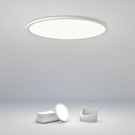 Soft White Round Industrial Black Flush Mount Ceiling Light