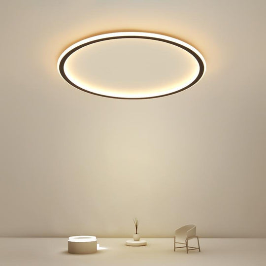 Round Black Framed Industrial Flush Mount Ceiling Light – Kitchen, Dining, or Bedroom