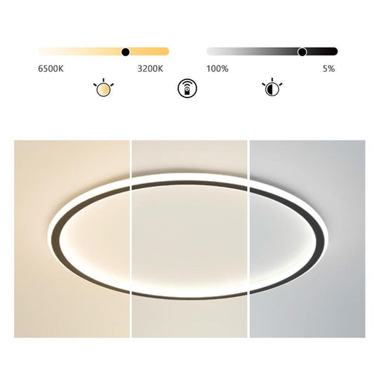Round Black Framed Industrial Flush Mount Ceiling Light – Kitchen, Dining, or Bedroom