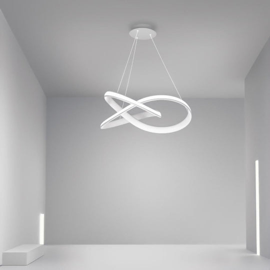 Modern Ribbon Shaped Chandelier with Remote Control