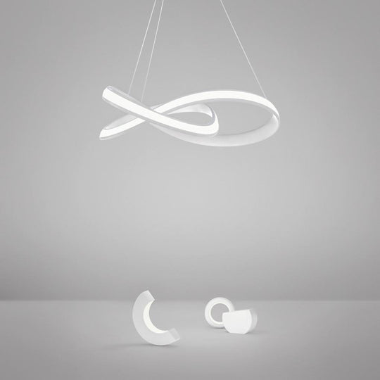 Modern Ribbon Shaped Chandelier with Remote Control