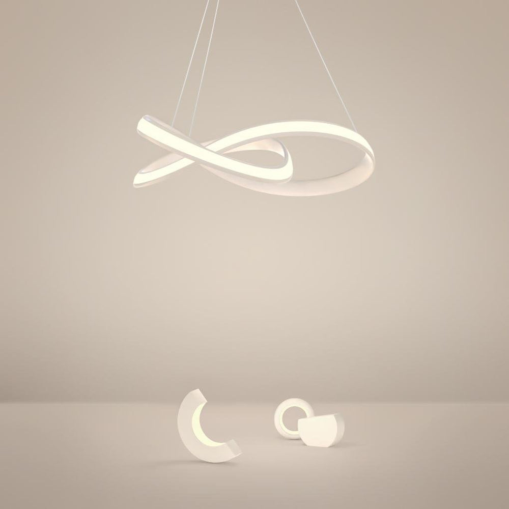Modern Ribbon Shaped Chandelier with Remote Control