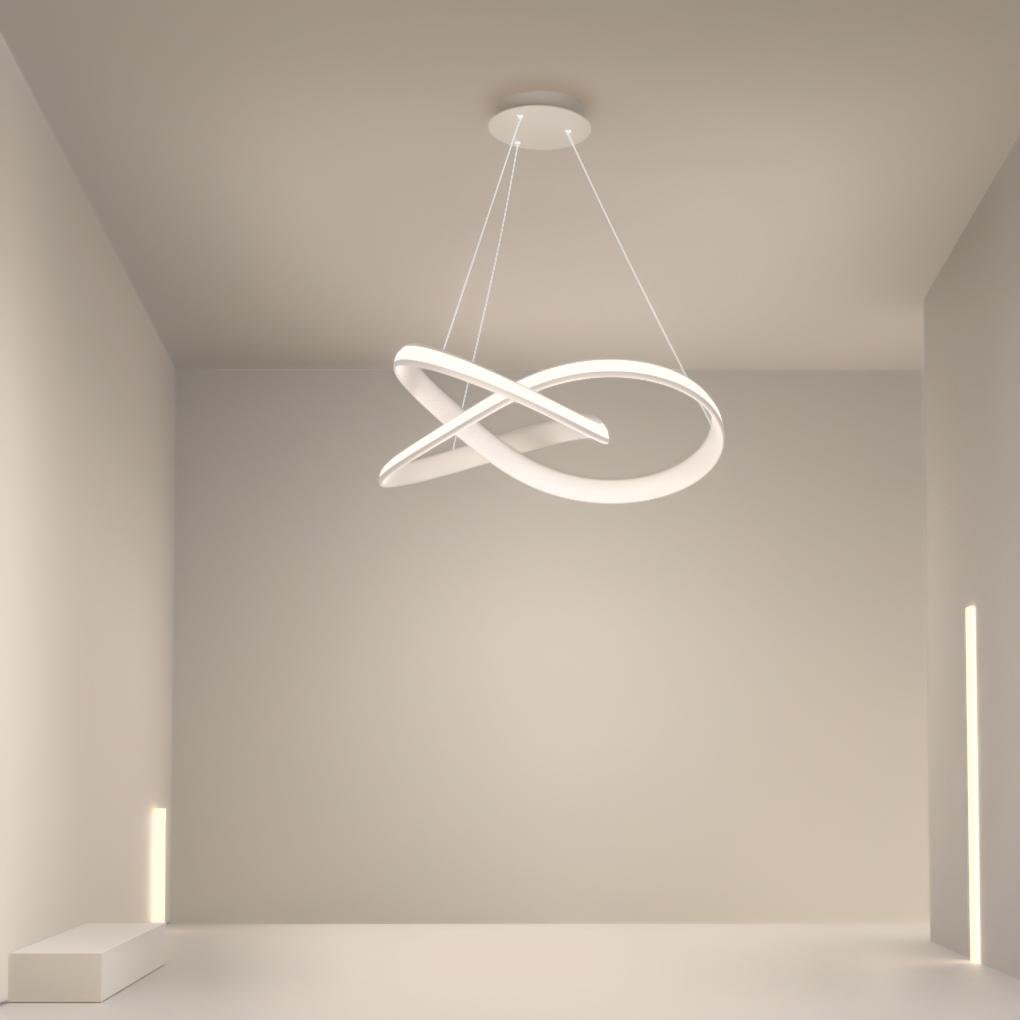 Modern Ribbon Shaped Chandelier with Remote Control