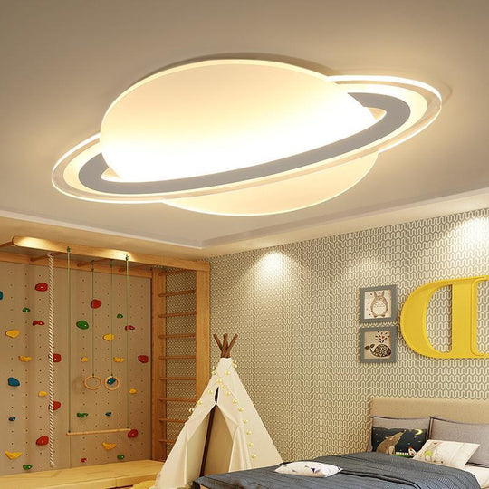 Modern Planet Shaped Flush Mount Lights – Dimmable LED Ceiling Fixture with Remote