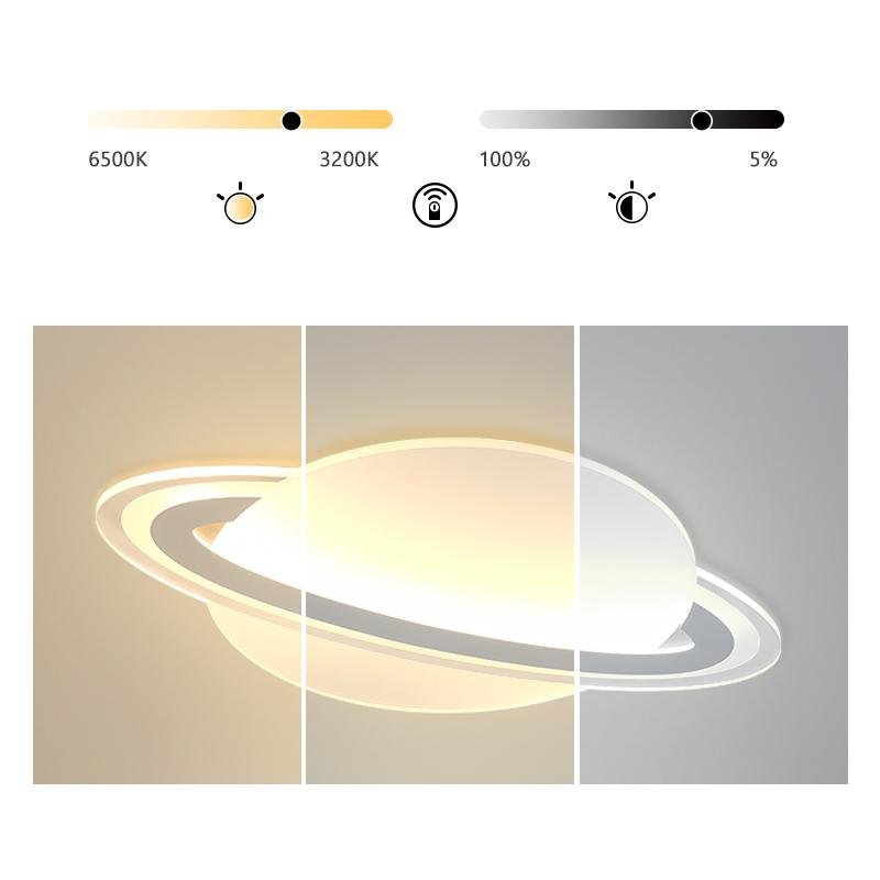 Modern Planet Shaped Flush Mount Lights – Dimmable LED Ceiling Fixture with Remote