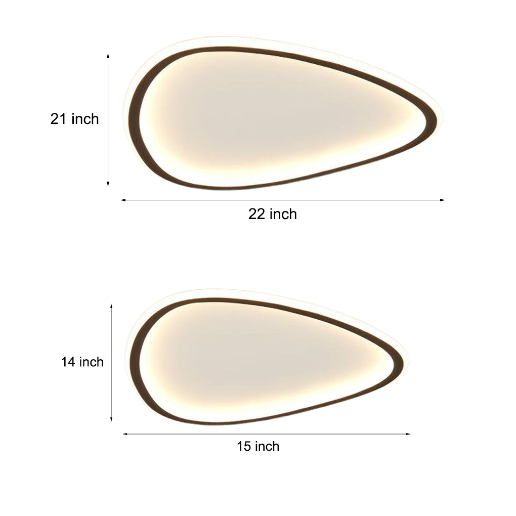 Black Abstract Shaped Industrial Flush Mount Ceiling Light