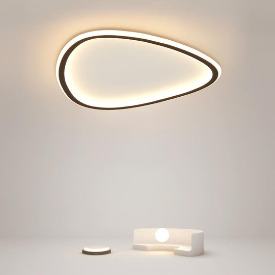 Black Abstract Shaped Industrial Flush Mount Ceiling Light