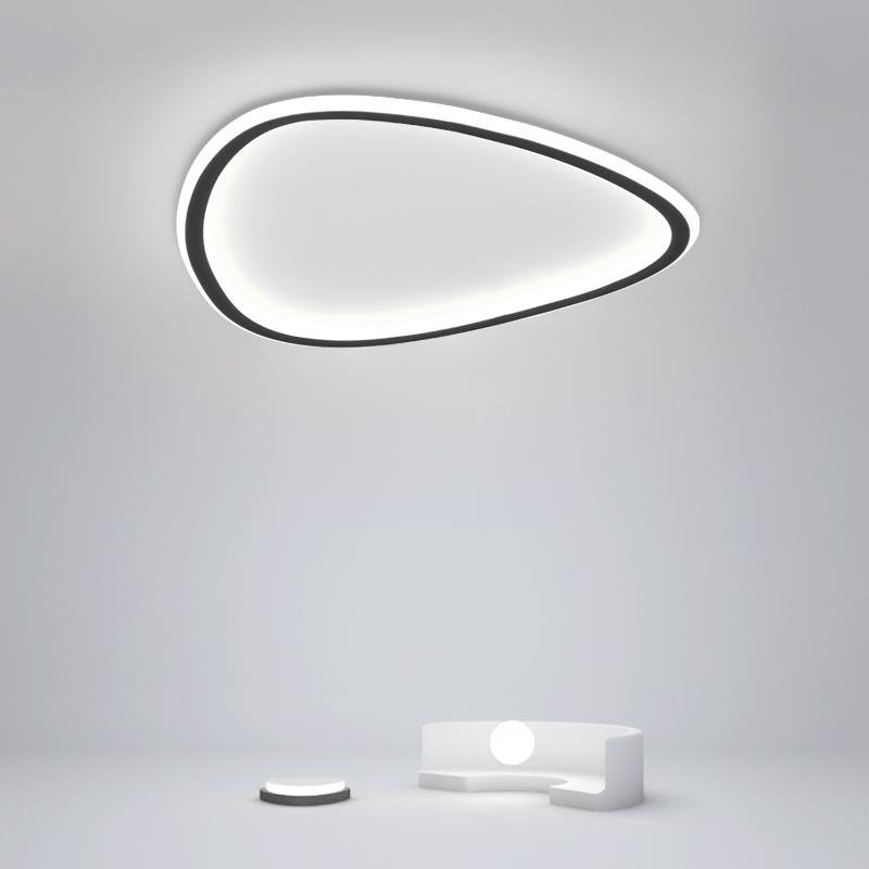 Black Abstract Shaped Industrial Flush Mount Ceiling Light