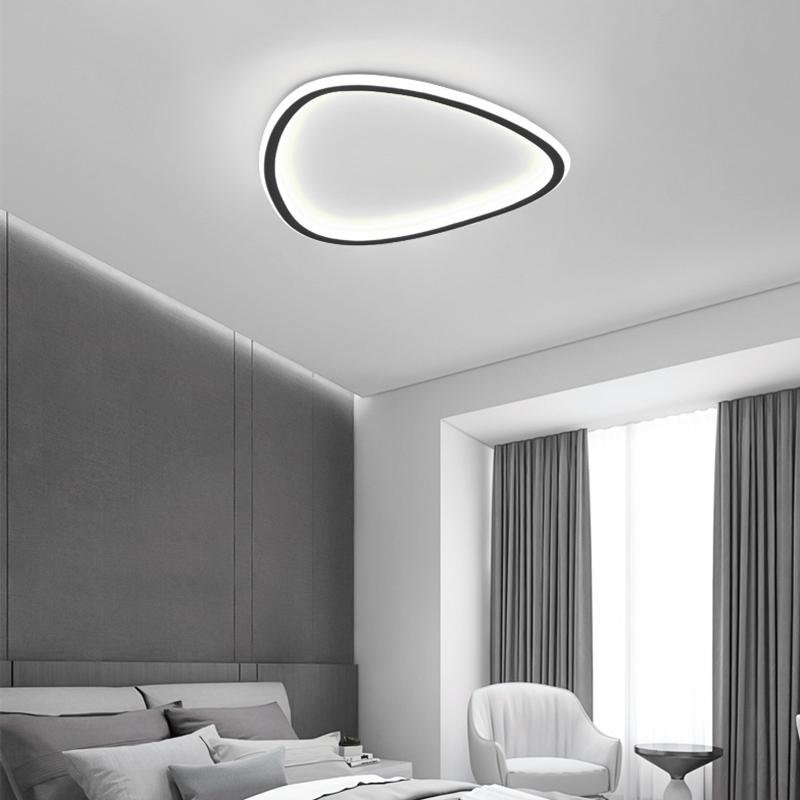 Black Abstract Shaped Industrial Flush Mount Ceiling Light