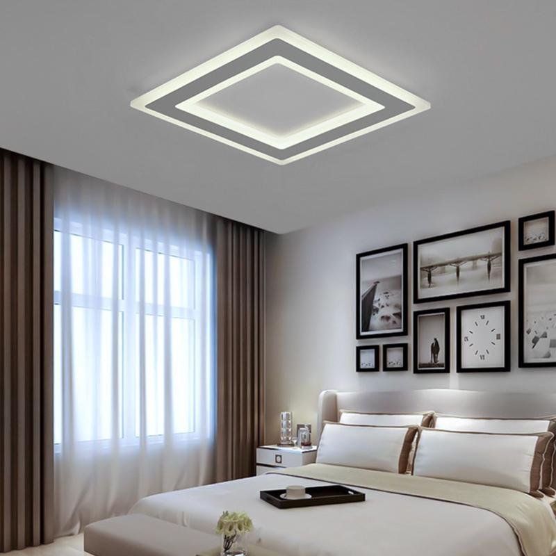 Modernist Square Flush Mount White LED Ceiling Light