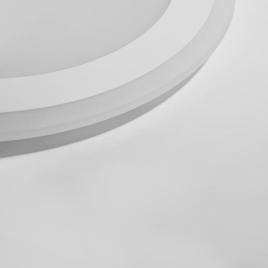 Modern Round Industrial Flush Mount White Ceiling Light