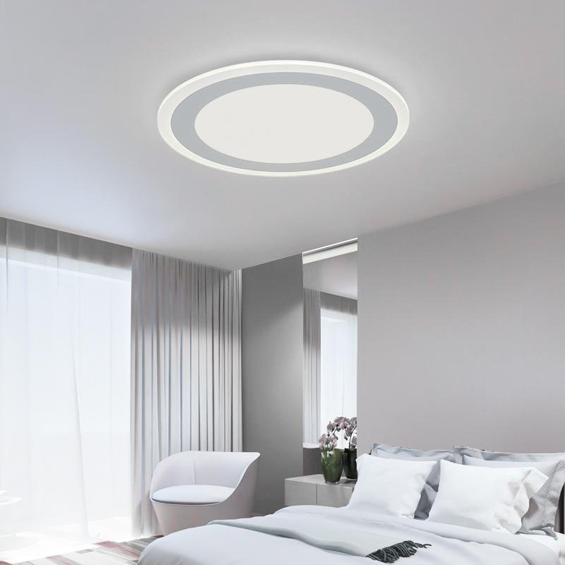 Modern Round Industrial Flush Mount White Ceiling Light