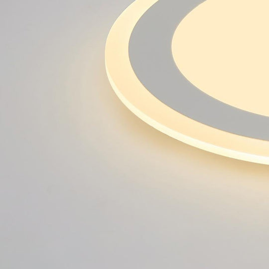 Modern Round Industrial Flush Mount White Ceiling Light