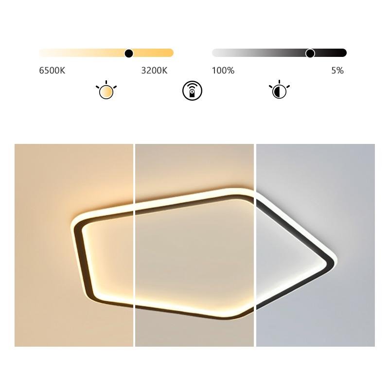 Nordic Hexagon Modern Flush Mount Ceiling Light – Black Iron Frame