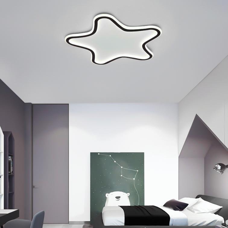 Modern Starfish-Shaped Black Dimmable LED Flush Mount Ceiling Light