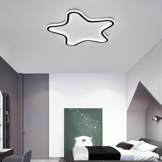 Modern Starfish-Shaped Black Dimmable LED Flush Mount Ceiling Light