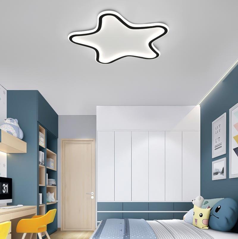 Modern Starfish-Shaped Black Dimmable LED Flush Mount Ceiling Light